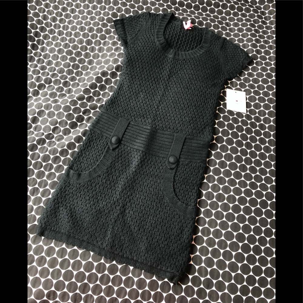 Derek Heart Pineapple Stitch Knit Mini Dress